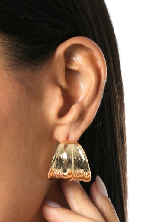 BRINCO ARGOLA ORGÂNICA LARGA NO OURO BM2164-O