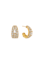 BRINCO ARGOLA OVAL CRAVEJADA CRISTAL BANHADO A OURO 18K BM2367-O