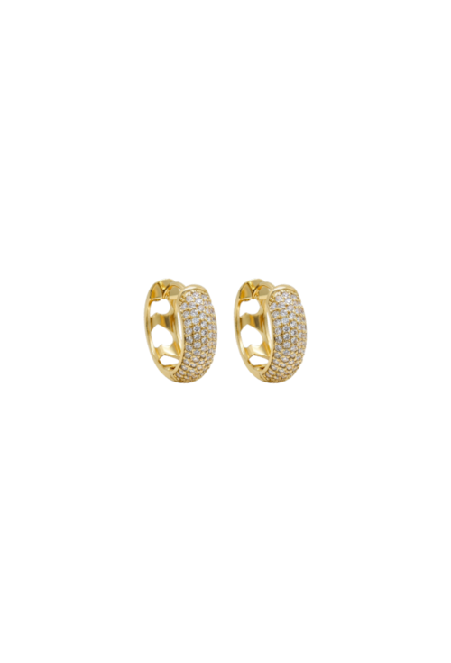 BRINCO ARGOLA OVAL CRAVEJADO COM PEDRAS LAPIDADAS BANHADO A OURO BM2300-O