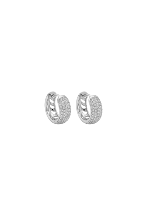 BRINCO ARGOLA OVAL CRAVEJADO COM PEDRAS LAPIDADAS BANHADO A RÓDIO BM2284-R