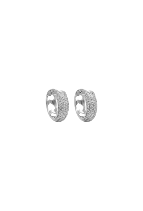 BRINCO ARGOLA OVAL CRAVEJADO COM PEDRAS LAPIDADAS BANHADO A RÓDIO BM2300-R