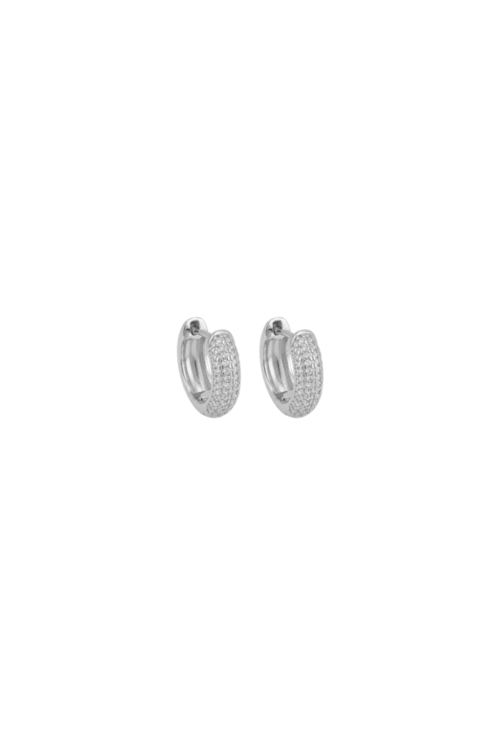 BRINCO ARGOLA OVAL CRAVEJADO COM PEDRAS LAPIDADAS BANHADO A RÓDIO BM2301-R