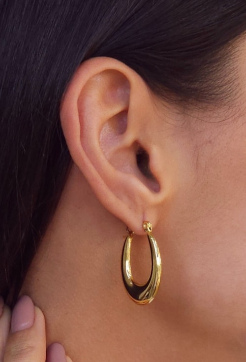 BRINCO ARGOLA OVAL LISA MÉDIA BM2095-AD