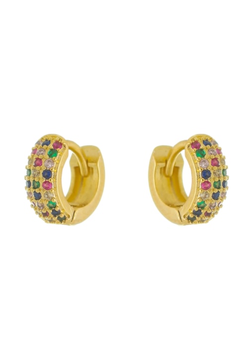 BRINCO ARGOLA PEQUENO COLORS NO OURO BM581-O