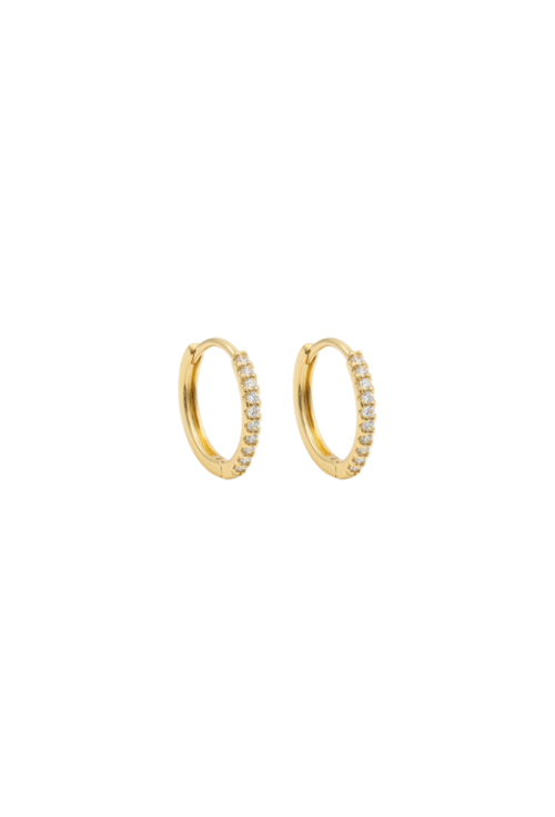 BRINCO ARGOLA REDONDA CRAVEJADO COM PEDRAS LAPIDADAS BANHADO A OURO BM2296-O