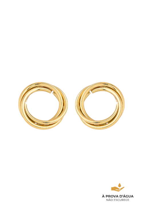 BRINCO ARGOLA REDONDA EM AÇO INOX DOURADO BM2269-AD