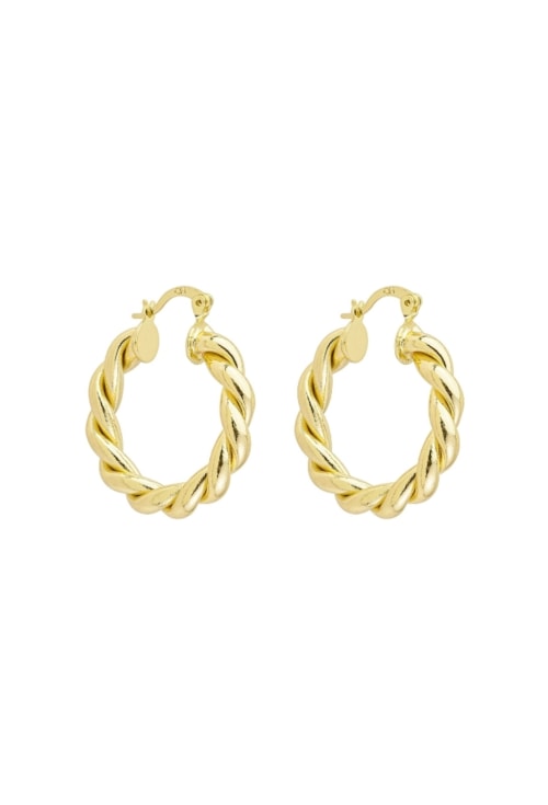 BRINCO ARGOLA TORCIDA 6X30MM BANHADO A OURO BM2251-O