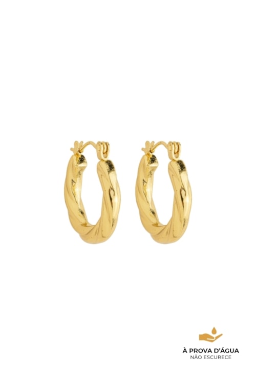 BRINCO ARGOLA TORCIDA AÇO INOX DOURADO BM2059-AD