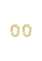 BRINCO ARGOLA TORCIDA CRAVEJADA 7X25MM BANHADO A OURO BM2255-O