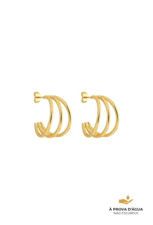 BRINCO ARGOLA TRIPLA INOX DOURADO BM2038-AD