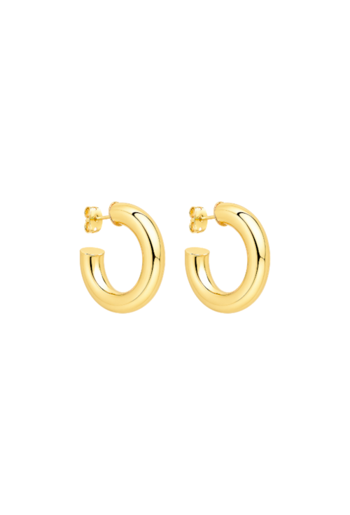 BRINCO ARGOLA TUBO LISA BANHADO A OURO BM2253-O