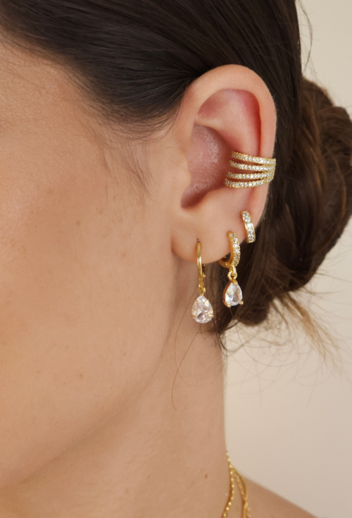 BRINCO ARGOLINHA DE GOTINHA COM ZIRCÔNIA CRISTAL BM1781-O BRINCO ARGOLINHA DE GOTINHA COM ZIRCÔNIA CRISTAL BM1781-O