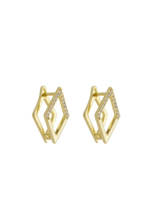 BRINCO ARGOLINHA GEOMÉTRICA CRAVEJADA NO OURO BM1661-O BRINCO ARGOLINHA GEOMÉTRICA CRAVEJADA NO OURO BM1661-O