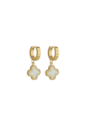 BRINCO ARGOLINHA TREVO PEROLADO INOX DOURADO BM2010-O
