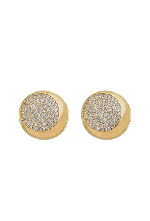 BRINCO BOTÃO CRAVEJADO COM ZIRCÔNIAS NO OURO BM1288-O BRINCO BOTÃO CRAVEJADO COM ZIRCÔNIAS NO OURO BM1288-O
