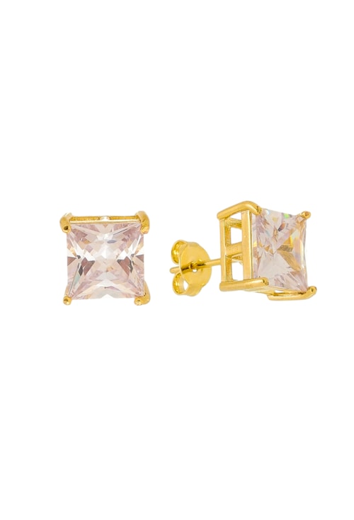 BRINCO CARRÉ CRISTAL NO OURO BM929-O