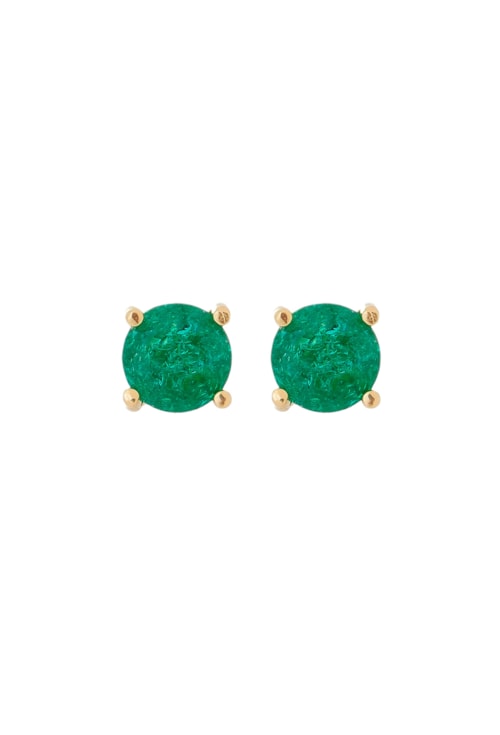 BRINCO COM PEDRA ESMERALDA NO OURO BM978-O