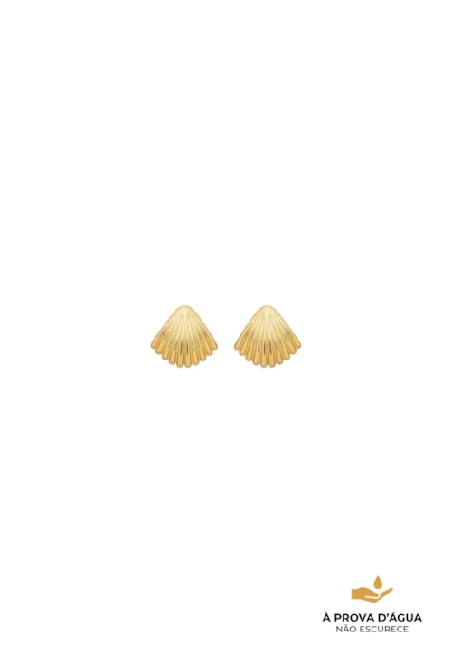 BRINCO CONCHA MINI EM AÇO DOURADO BM2131-AD
