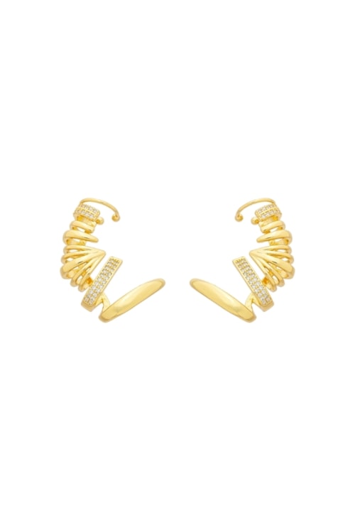 BRINCO CRAVEJADO ASSIMÉTRICO OURO 18K 5 MILÉSIMOS BM2189-O