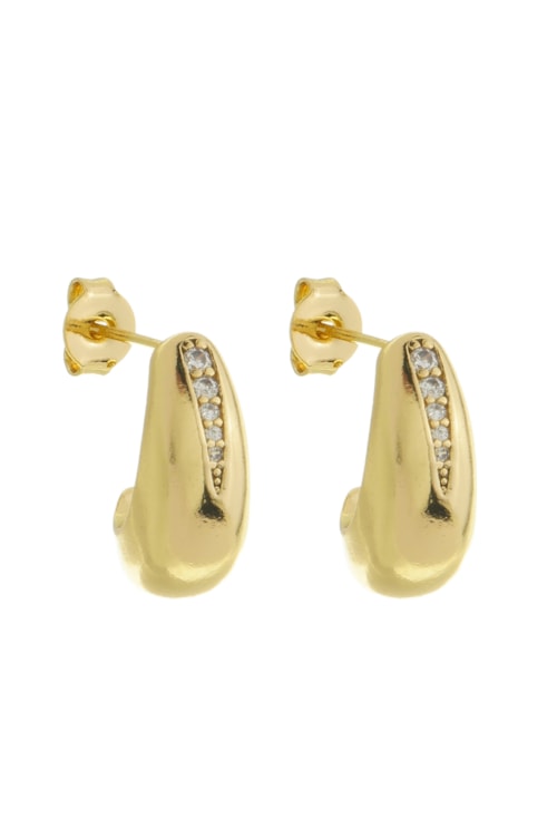 BRINCO DE ARGOLA ABAULADA COM ZIRCÔNIA CRISTAL BM1812-O BRINCO DE ARGOLA ABAULADA COM ZIRCÔNIA CRISTAL BM1812-O