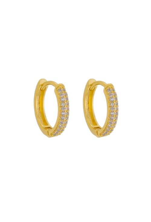 BRINCO DE ARGOLA COM 2 FILEIRAS DE ZIRCÔNIA BM303-O