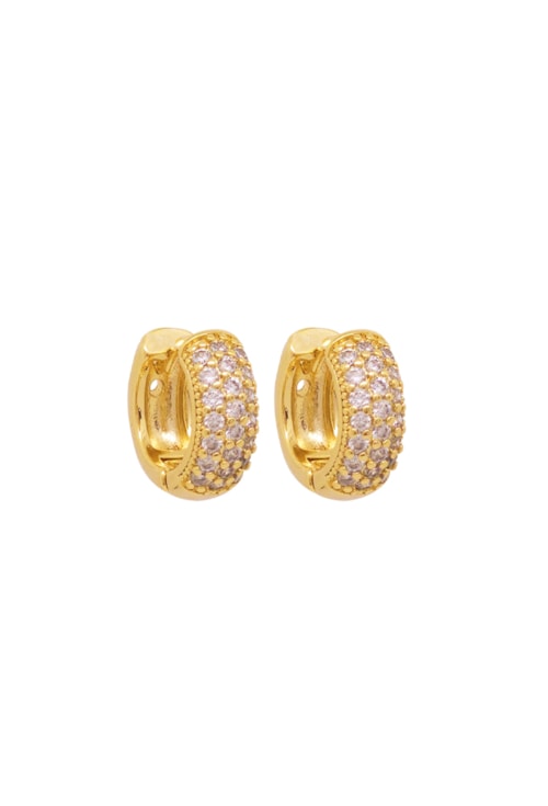 BRINCO DE ARGOLA COM 3 FILEIRAS DE ZIRCÔNIA BM301-O BRINCO DE ARGOLA COM 3 FILEIRAS DE ZIRCÔNIA BM301-O