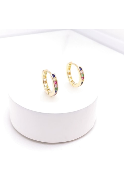 BRINCO DE ARGOLA COM ZIRCÔNIA RAINBOW BM405-O