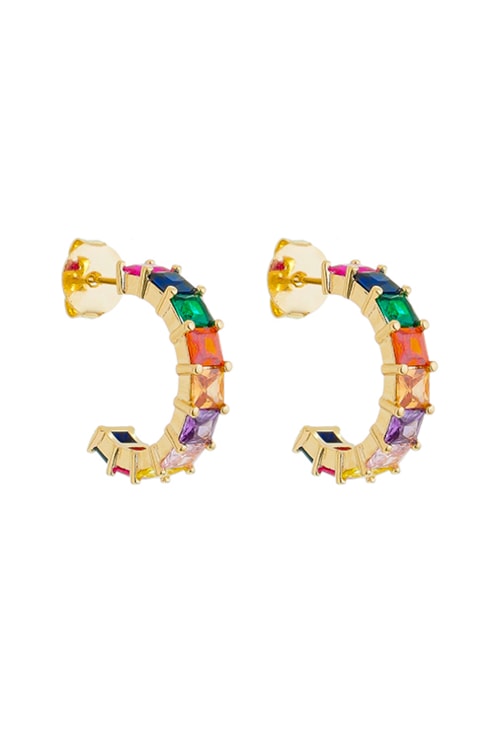 BRINCO DE ARGOLA COM ZIRCÔNIAS COLORIDAS BM1245-O