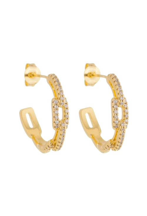 BRINCO DE ARGOLA DE ELOS CRAVEJADA BM997-O