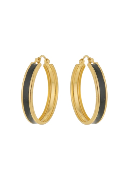 BRINCO DE ARGOLA ESMALTADO PRETO BM1128-O