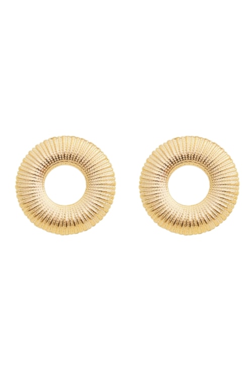 BRINCO DE ARGOLA FRONTAL TEXTURIZADO NO OURO BM1638-O BRINCO DE ARGOLA FRONTAL TEXTURIZADO NO OURO BM1638-O