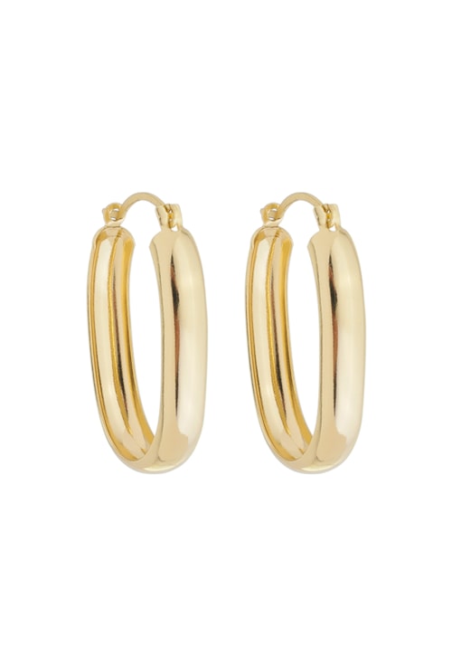 BRINCO DE ARGOLA LISA OVAL NO OURO BM1356-O