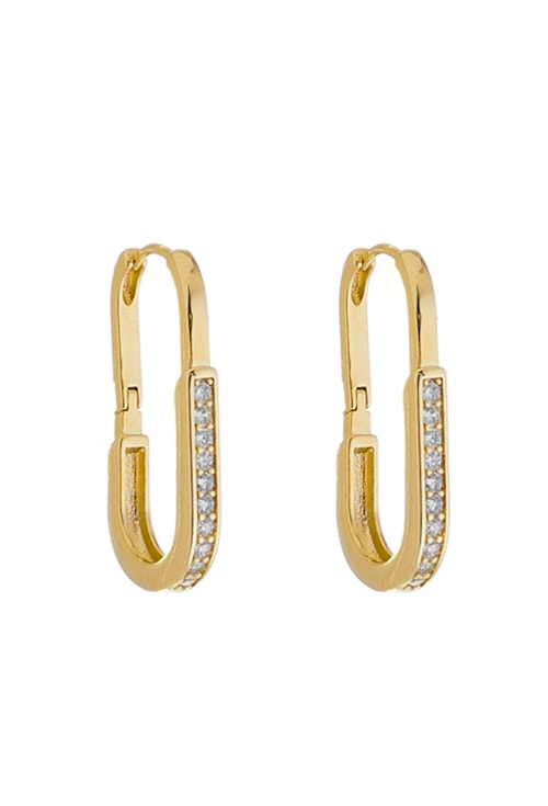 BRINCO DE ARGOLA OVAL COM ZIRCÔNIAS CRISTAL BM1279-O BRINCO DE ARGOLA OVAL COM ZIRCÔNIAS CRISTAL BM1279-O