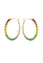 BRINCO DE ARGOLA RAINBOW CRISTAIS COLORIDOS  BM906-O