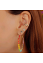 BRINCO DE ARGOLA RAINBOW CRISTAIS COLORIDOS  BM906-O