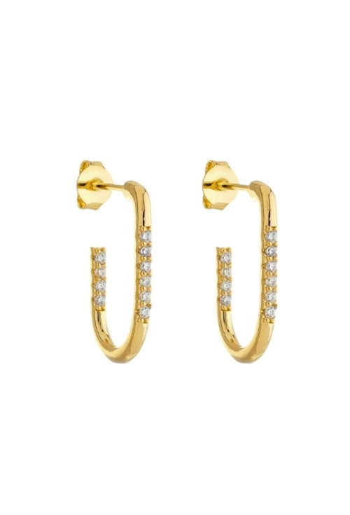 BRINCO DE ARGOLA RETANGULAR CRAVEJADA NO OURO BM1751-O BRINCO DE ARGOLA RETANGULAR CRAVEJADA NO OURO BM1751-O