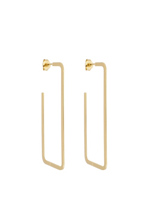 BRINCO DE ARGOLA SLIM RETANGULAR NO OURO BM1363-O BRINCO DE ARGOLA SLIM RETANGULAR NO OURO BM1363-O
