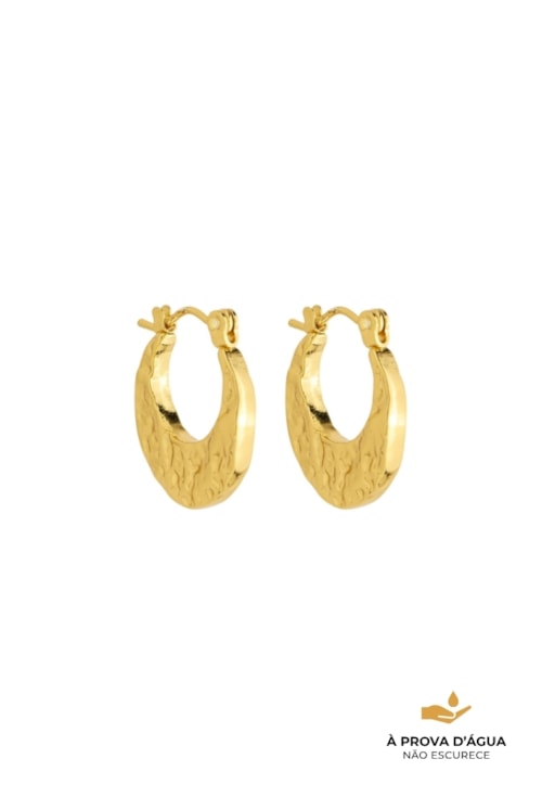 BRINCO DE ARGOLA TEXTURIZADA AÇO INOX DOURADO BM2060-AD