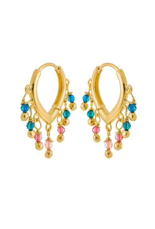 BRINCO DE ARGOLINHA CLICK COM CRISTAIS COLORS BM882-O