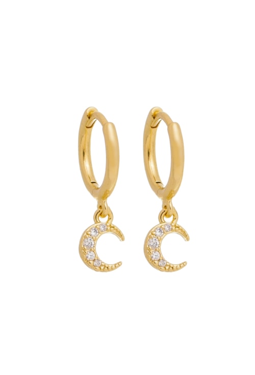 BRINCO DE ARGOLINHA CLICK COM LUA E ZIRCÔNIAS BM1009-O BRINCO DE ARGOLINHA CLICK COM LUA E ZIRCÔNIAS BM1009-O