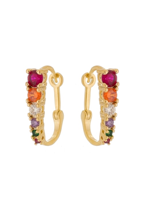 BRINCO DE ARGOLINHA CLICK COM PEDRAS COLORS BM1065-O BRINCO DE ARGOLINHA CLICK COM PEDRAS COLORS BM1065-O