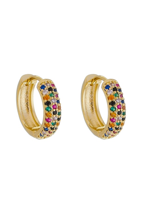 BRINCO DE ARGOLINHA CLICK COM ZIRCÔNIAS COLORIDAS BM740-O