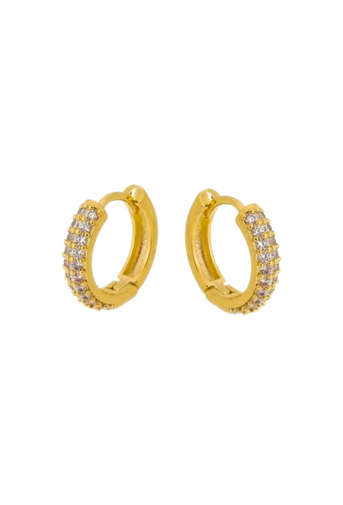 BRINCO DE ARGOLINHA CLICK CRAVEJADA NO OURO BM893-O BRINCO DE ARGOLINHA CLICK CRAVEJADA NO OURO BM893-O