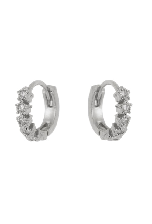 BRINCO DE ARGOLINHA CLICK DE ESTRELAS COM ZIRCÔNIA BM670-R BRINCO DE ARGOLINHA CLICK DE ESTRELAS COM ZIRCÔNIA BM670-R