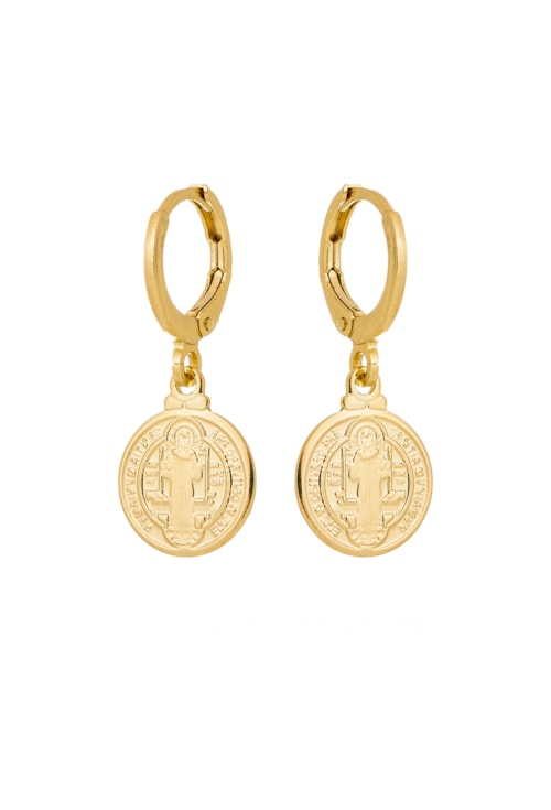 BRINCO DE ARGOLINHA CLICK MEDALHA DE SÃO BENTO BM881-O BRINCO DE ARGOLINHA CLICK MEDALHA DE SÃO BENTO BM881-O