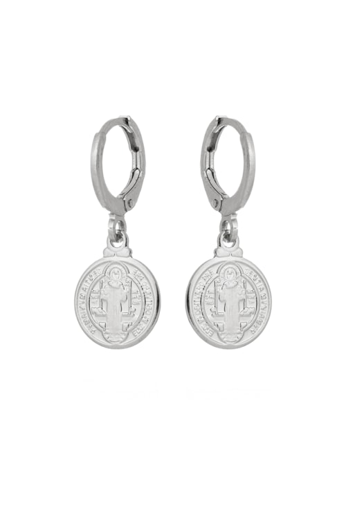 BRINCO DE ARGOLINHA CLICK MEDALHA DE SÃO BENTO BM881-R BRINCO DE ARGOLINHA CLICK MEDALHA DE SÃO BENTO BM881-R