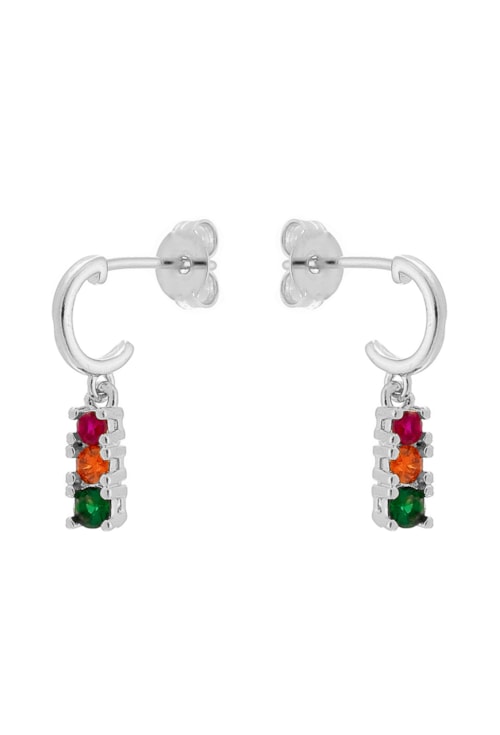 BRINCO DE ARGOLINHA COM CRISTAIS COLORIDOS BM1064-R BRINCO DE ARGOLINHA COM CRISTAIS COLORIDOS BM1064-R