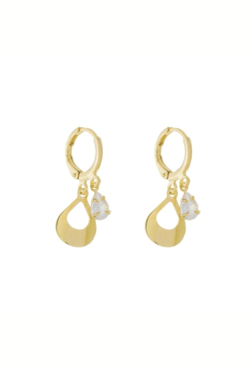 BRINCO DE ARGOLINHA COM GOTA E ZIRCÔNIA NO OURO BM1789-O BRINCO DE ARGOLINHA COM GOTA E ZIRCÔNIA NO OURO BM1789-O