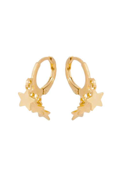 BRINCO DE ARGOLINHA COM MEDALHAS DE ESTRELA BM019-O BRINCO DE ARGOLINHA COM MEDALHAS DE ESTRELA BM019-O