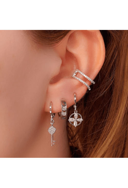 BRINCO DE ARGOLINHA COM PINGENTE CHAVE BM421-R BRINCO DE ARGOLINHA COM PINGENTE CHAVE BM421-R